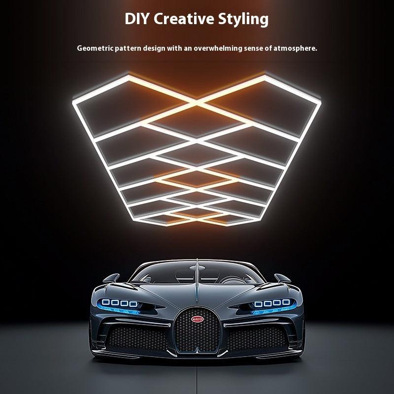480W Honeycomb LED Car Detailing Station Light 2.4x4.8m 50000H Car Wash Shop Bay Light
