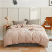 100% Cotton Sanding Duvet Cover Set - Thickened Solid Colour for Autumn and Winter