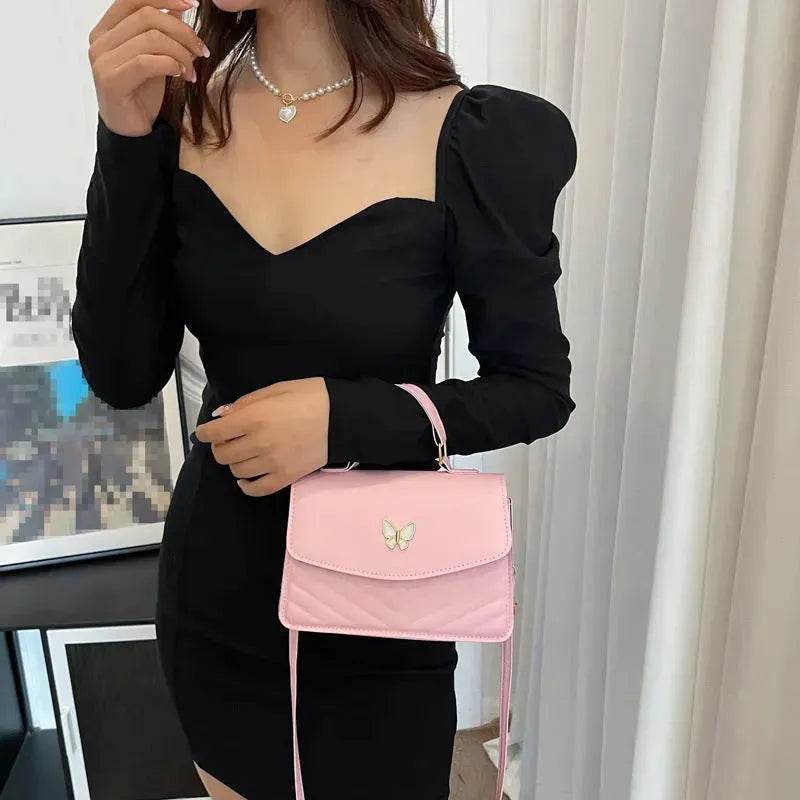 Ladies Leather Square Shaped Flap Quilted Crossbody bag for women