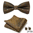 Men's Jacquard Bow Tie Set – Bow Tie, Pocket Square & Cufflinks | 36 Colors | Canada & USA