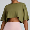 New Summer Breathable Quick-drying Yoga Loose Crop Workout Top  Women's Loose Running Leisure All-matching Fitness Top