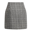 Women's High Waist Plaid Tight Pencil Wool Mini Skirt