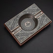 Luxury Cigar Ashtray, Wooden Metal Alloy 4-Slot and 2-Slot Cigar Rest