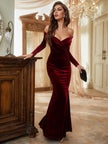 Fashion Velvet Elegant Bridesmaid Dress