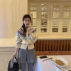 Thickened Jacquard button Knitted Sweater for Women Autumn And Winter