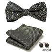 Men's Jacquard Bow Tie Set – Bow Tie, Pocket Square & Cufflinks | 36 Colors | Canada & USA