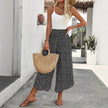 Women's Floral Smocked High Waist Wide Leg Palazzo Pants – Boho Casual Trousers S–XXL