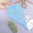 European And American Women's See Through Hollow Knitted tassel fringe Slant Beach Skirt