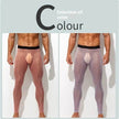 Men's Ultra thin Ice Silk Long John Skinny Flesh Nude Reflective Slim Leggings