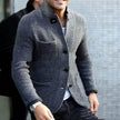 Long Sleeve Thick Cardigan Slim Fit Warm Stand Collar Casual Bottoming Shirt