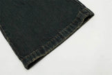 Washed Yellow Denim Bootcut Jeans Pants Men