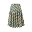 American Retro Low Waist Navel Plaid Pleated Long Skirt Women