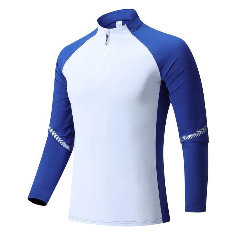 Mock Neck Half Zip  Workout top for Men Long Sleeve exercise top