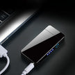 1pc Hot Electric Windproof Metal Lighter, Double Arc Flameless Plasma Rechargeable USB Lighter, LED Power Display Touch Sensor Lighter Christmas Gift
