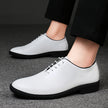 Men's Business Formal Leather Shoes – Cowhide Round Toe, Sizes 36–49