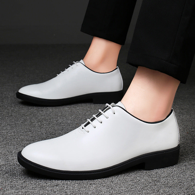 Men's Business Formal Leather Shoes – Cowhide Round Toe, Sizes 36–49