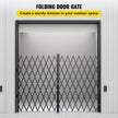 Double Folding Security Gate, 5.1 H X 10.2 W Folding Door Gate, Steel Accordion Security Gate, Flexible Expanding Security Gate, 360 Rolling Barricade Gate, Scissor Gate Or Door With Keys
