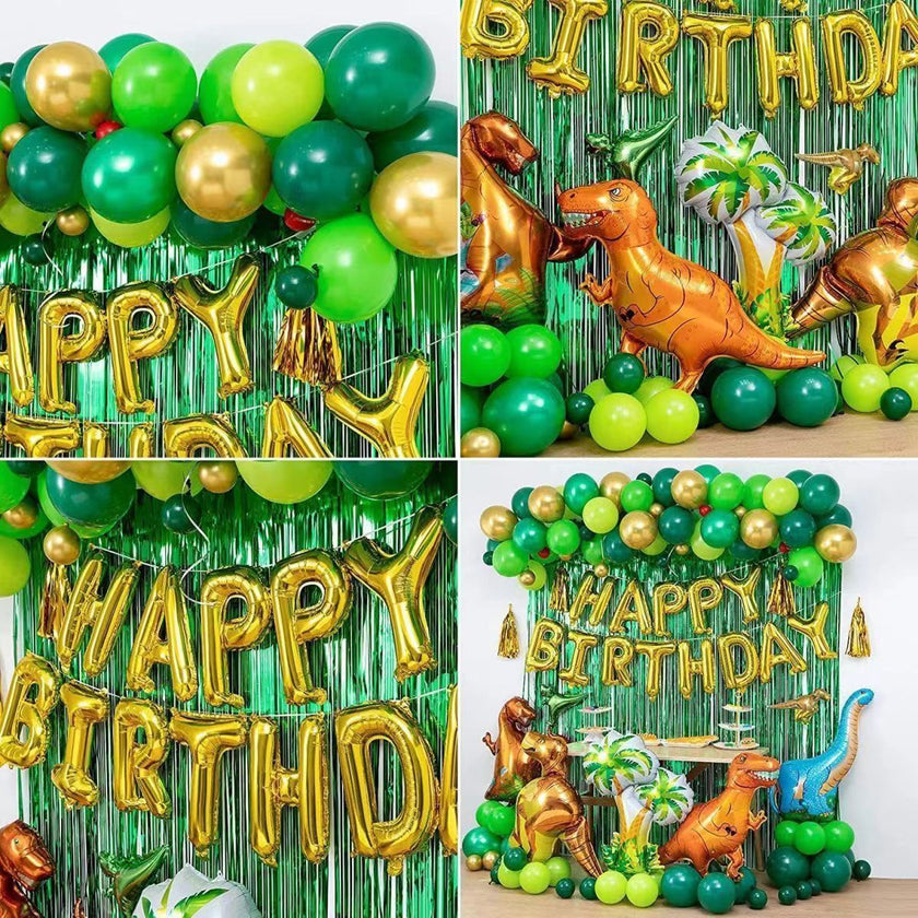 113 Pieces Dinosaur Party Balloon Decoration Set – Birthday Supplies Kit