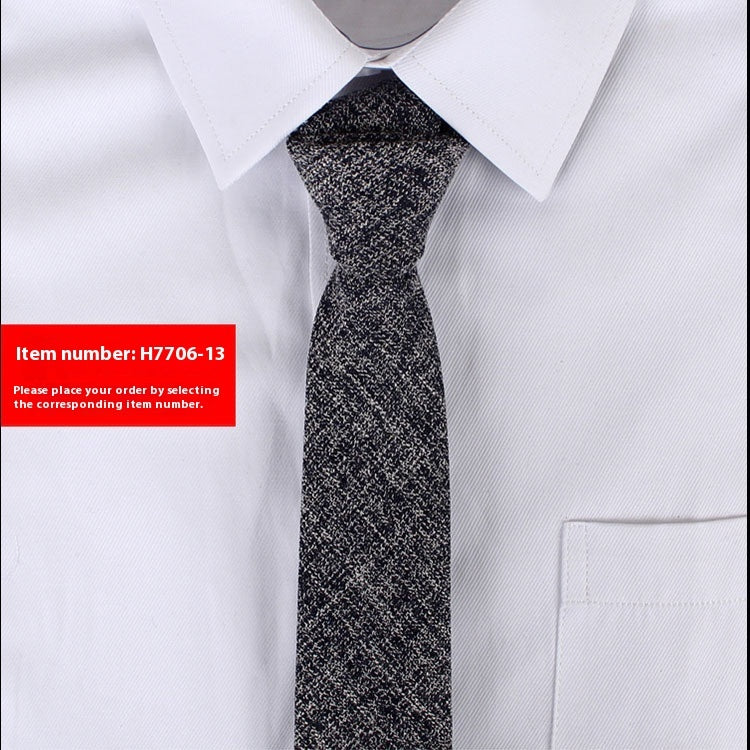 Men's Slim 6cm Cotton Necktie – Solid Color Arrow Tie for Business & Formal Wear | Canada & USA