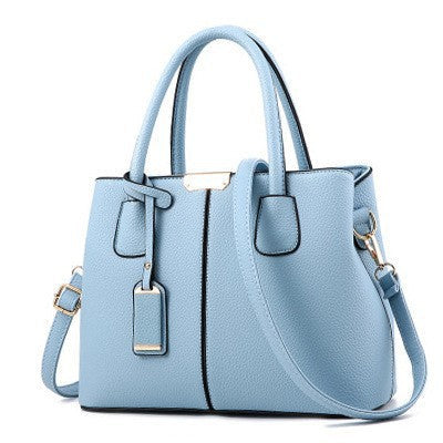 Women's PU Leather Lychee Pattern Shoulder Bag – Portable Crossbody Messenger Bag