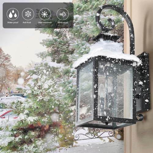 Large Outdoor Glass Wall Light Supports Many Types Of Bulbs -2 Packs