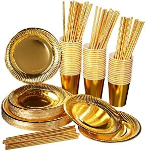 Party Venue Supplies & Decoration Set – Plates, Cups, Tablecloth & More