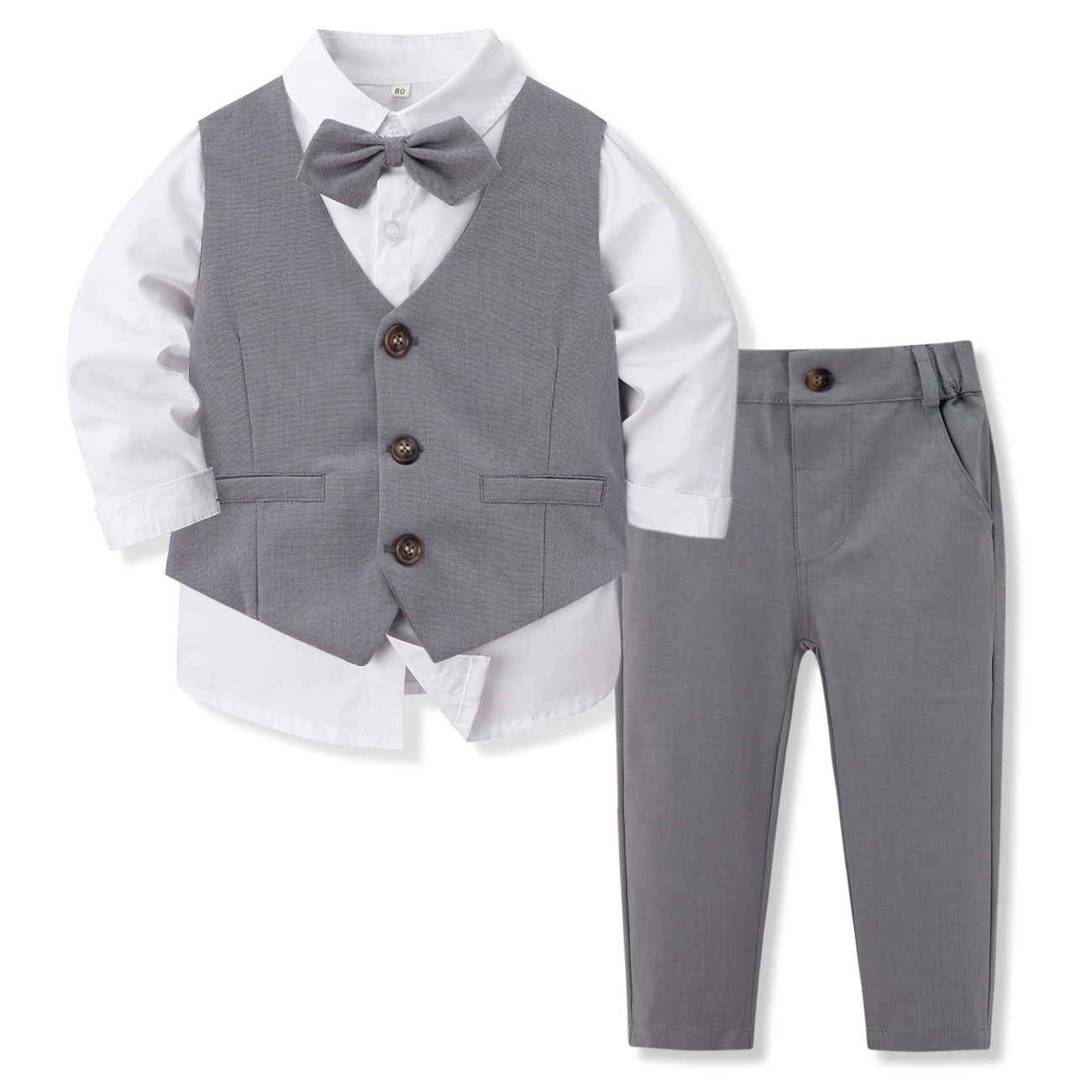 Children's Formal Suit Bow Tie Vest Three-Piece Set – Boys & Girls Dress Outfit | Canada & USA