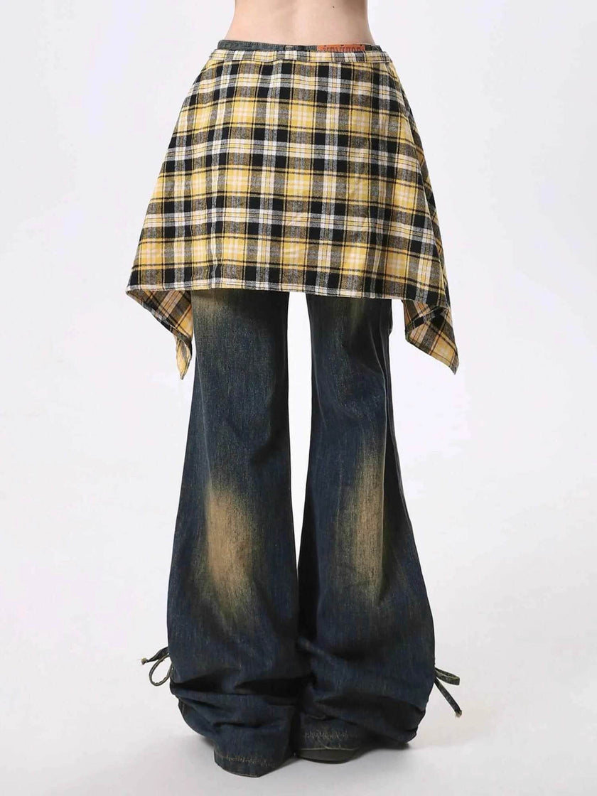 Jeans Women's Skirt Swing Outside Casual Bootcut Pants