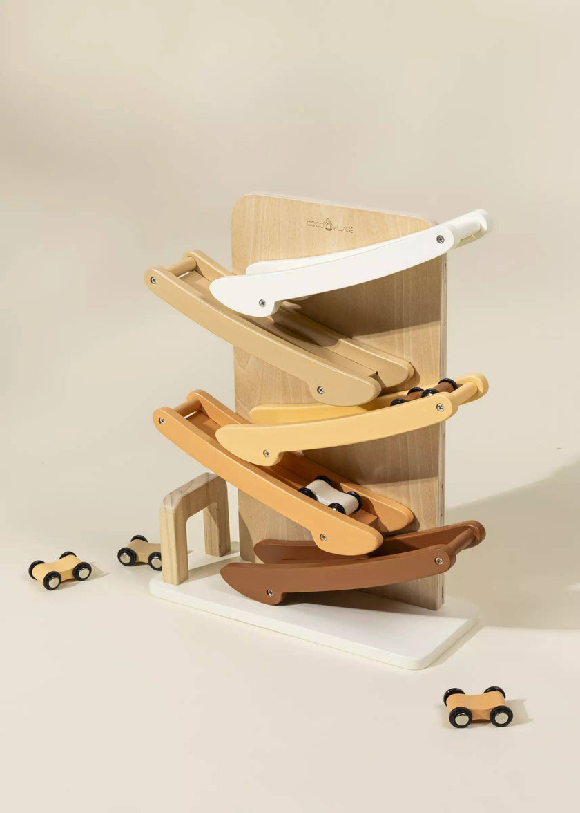 Coco Village - Wooden Car Glider Track - 5 Cars - Canadian Company