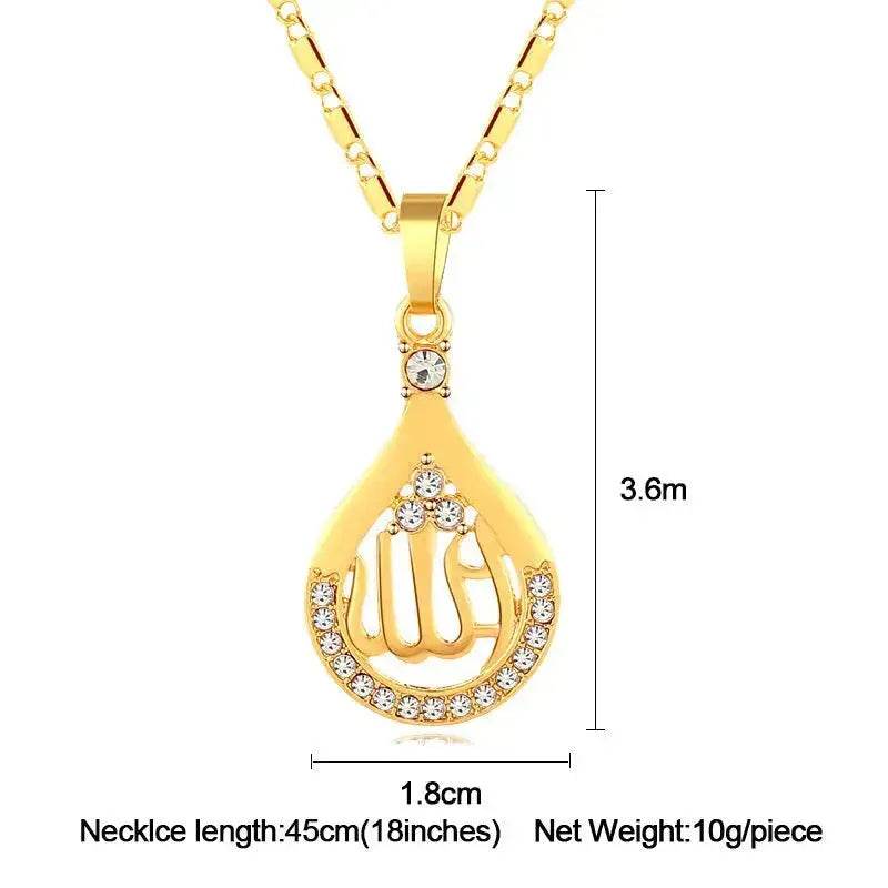 Creative Middle East Drop-shaped Copper Necklace for Wpmen