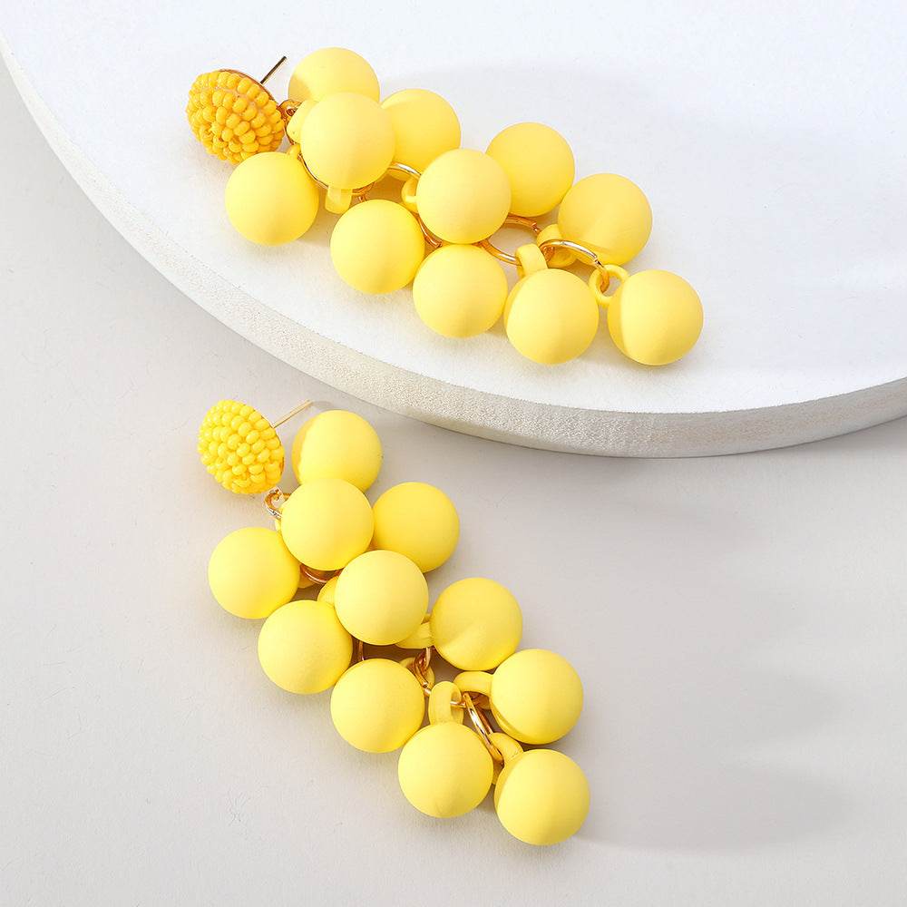Candy Ball Earrings - Beaded Beach Stud