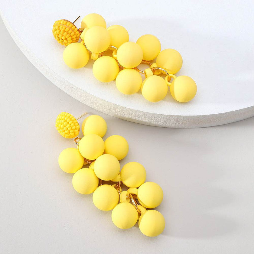 Candy Ball Earrings - Beaded Beach Stud