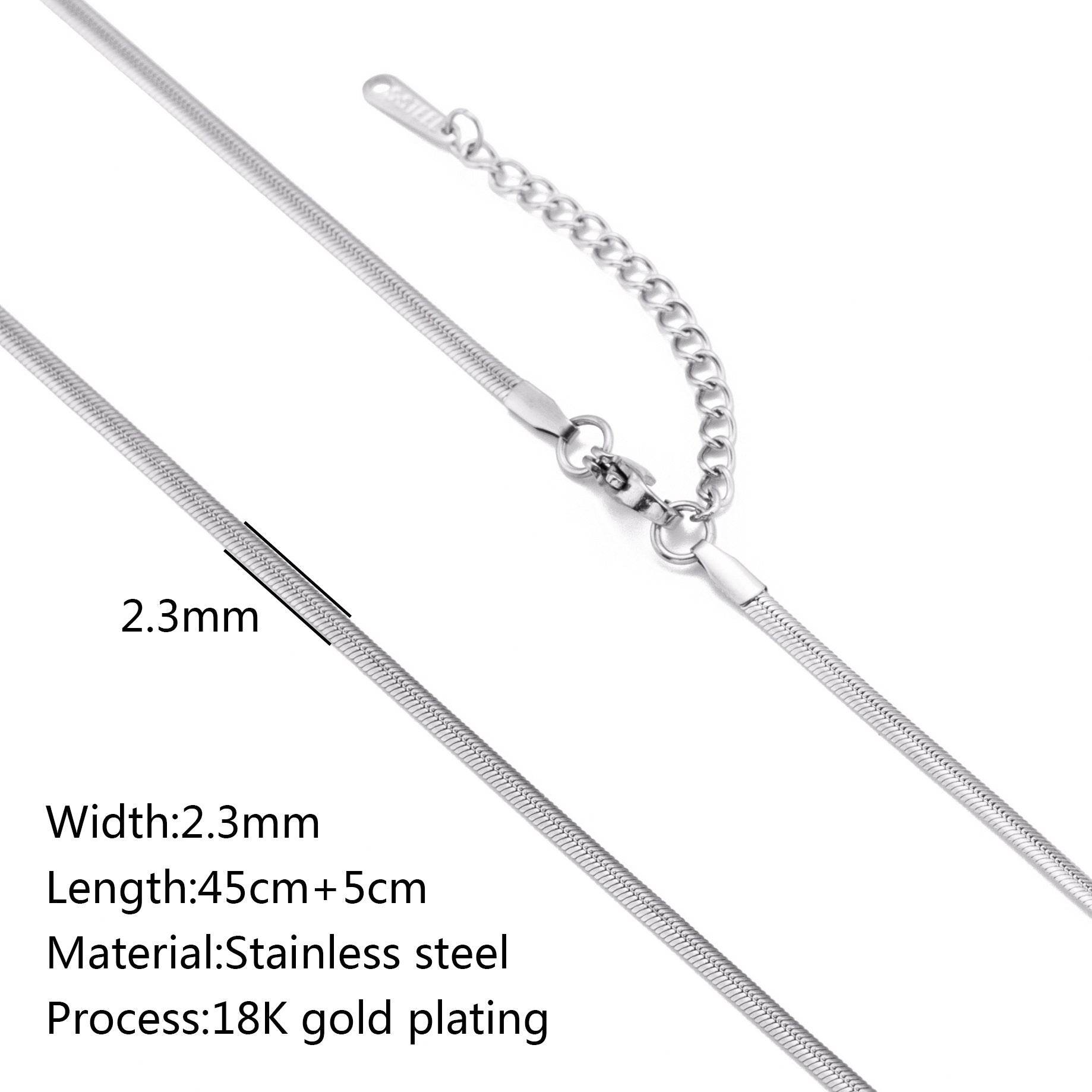 Stainless Steel Vacuum Vapor Plating 18K Gold Color Protection Lip Chain Necklace