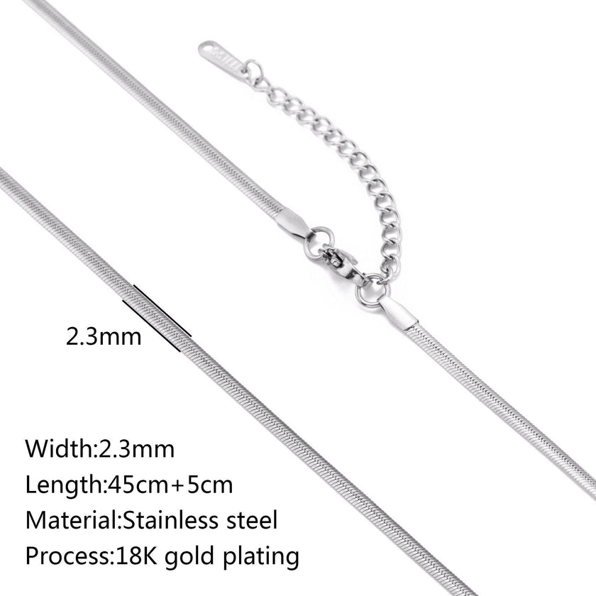 Stainless Steel Vacuum Vapor Plating 18K Gold Color Protection Lip Chain Necklace
