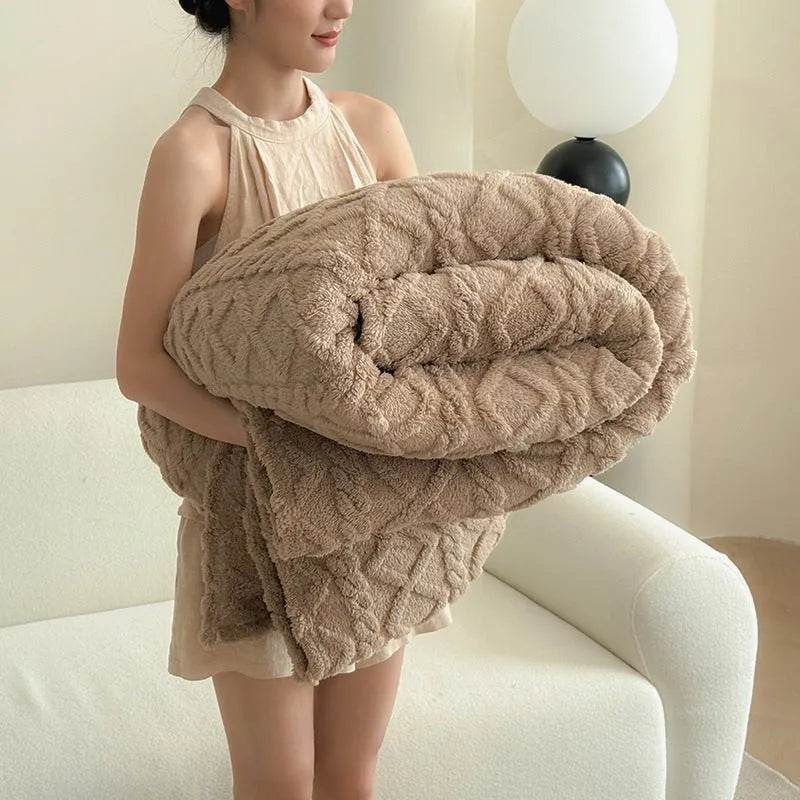 Single-layer Double-sided Tower Velvet Sofa Cover Soft Winter Blanket