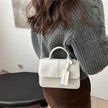 Textured Patchwork Tote Bag – PU Leather Shoulder Bag for Women | 4 Colors