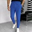 Men's Casual Fashion Waffle High Waist Drawstring Elastic fitted straight leg Pant