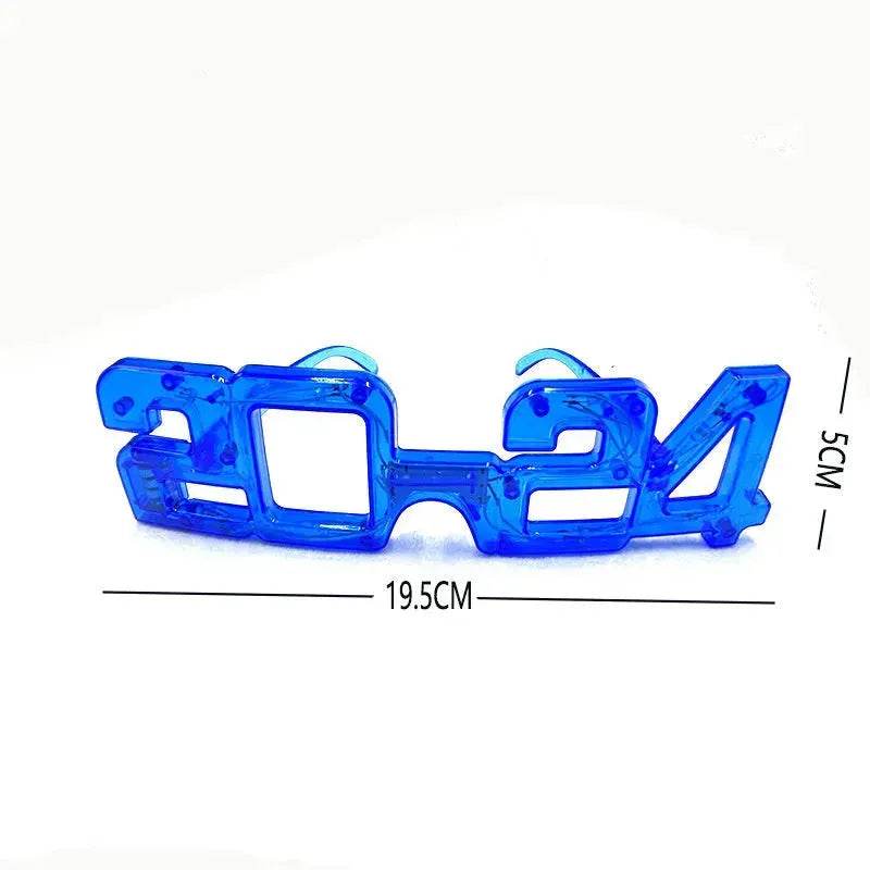 LED Glowing New Year Glasses 2024 Glitter Glasses For Party Evening Decoration