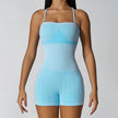 Hip Rise Waist Tight Sleeveless Yoga Jumpsuit Short Workout Romper