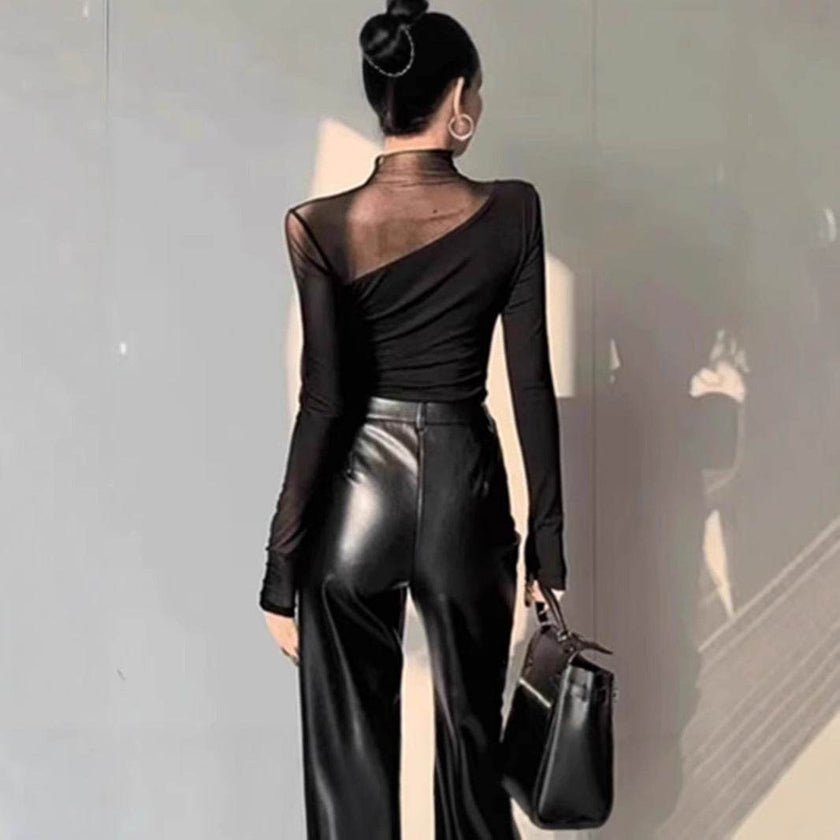 Fashion Chic Slim fit High neck bodycon top for women