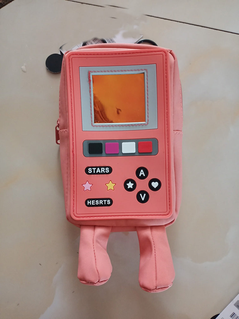 Cute Game Controller Cartoon Messenger Bag for Girls – Mini Oxford Crossbody | Pink