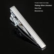 Men's Silver Electroplated Tie Clip – 25 Line Pattern Styles, 5cm Flat Head Business Tie Bar | Canada & USA