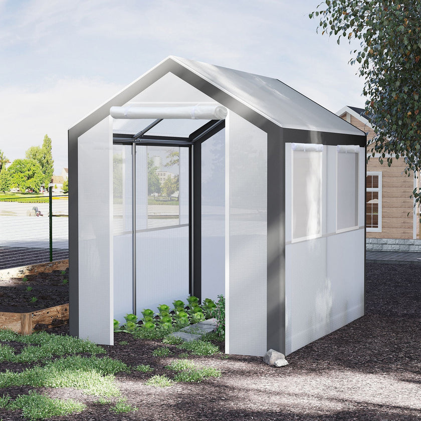 Outsunny Heavy-duty Walk-in Greenhouse 8' x 6' x 7.5' Outdoor Polytunnel for Vegetable Plant Growth Warm House