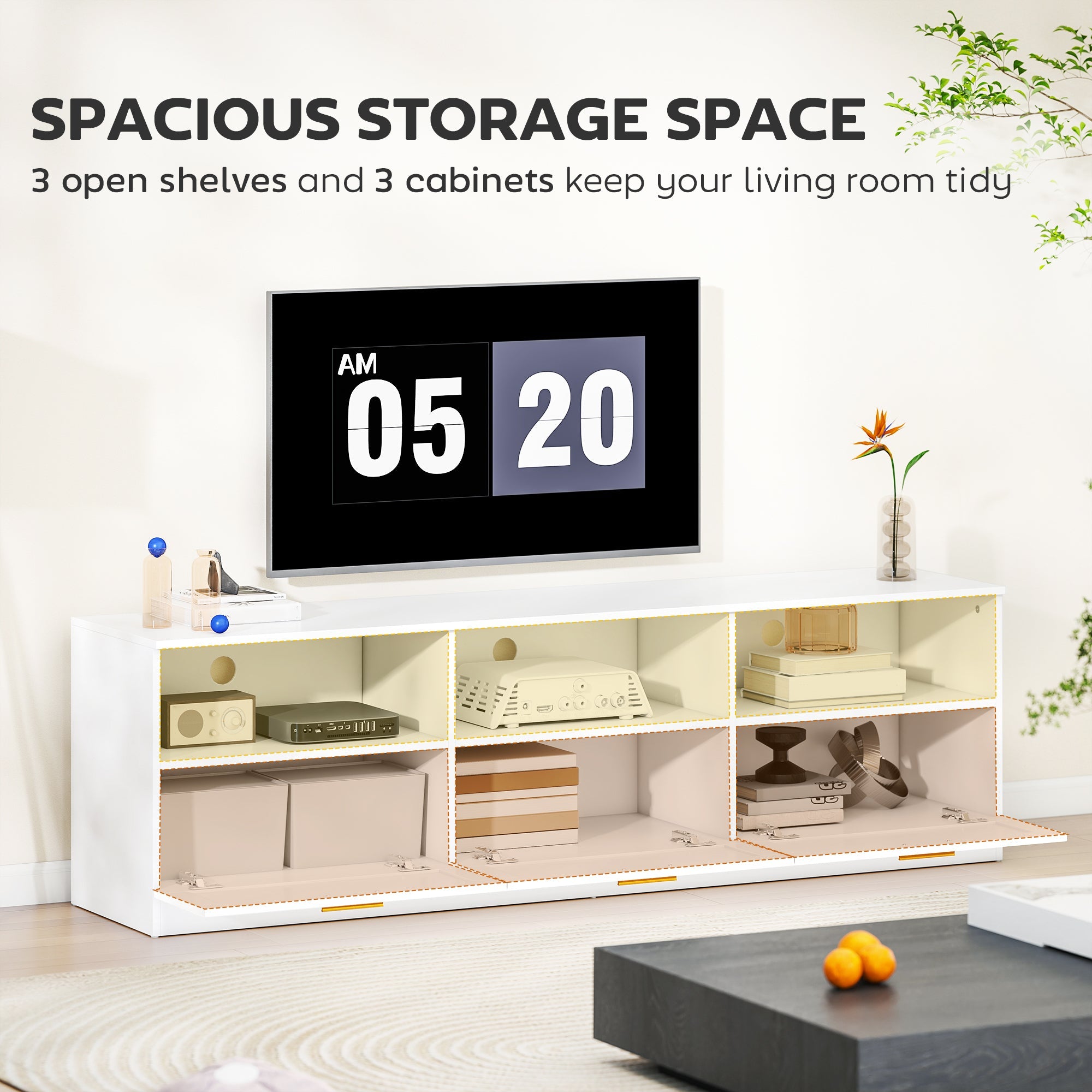 Dallas Modern TV Stand with Storage Drawers for TVs up to 85