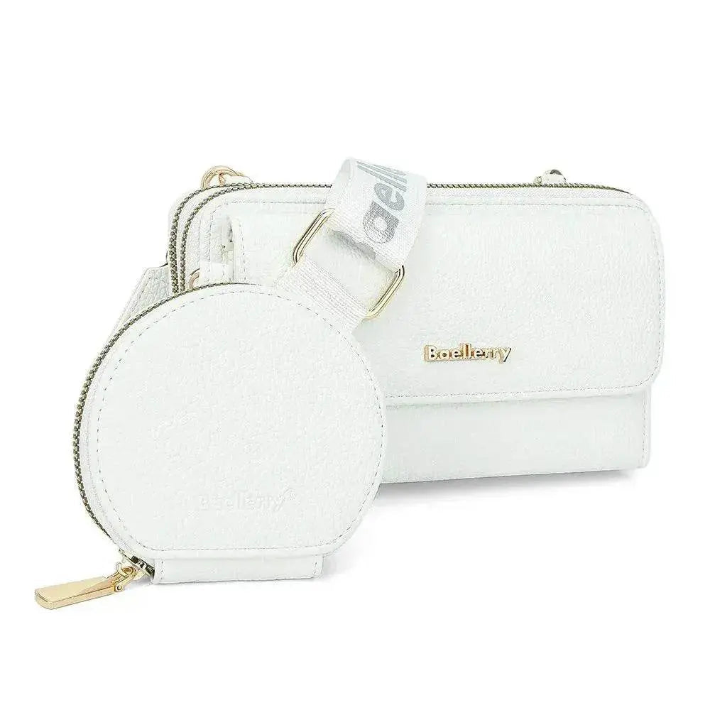 2pcs Lychee Texture Composite Bag Fashion Mobile Phone Bag With Small Coin Purse Letter Print Zipper Crossbody Shoulder Bag