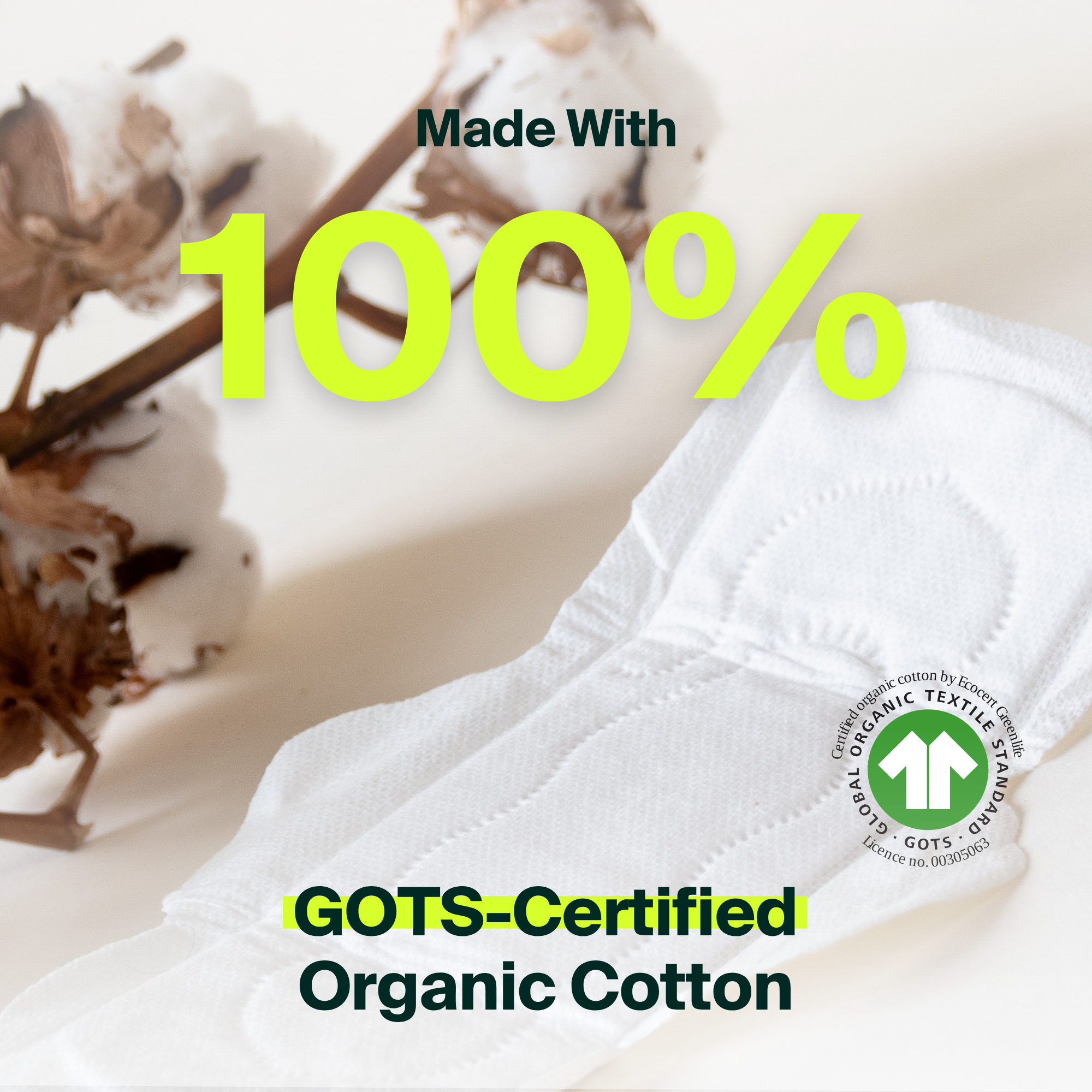 100% Organic Cotton Regular Pads - Bulk