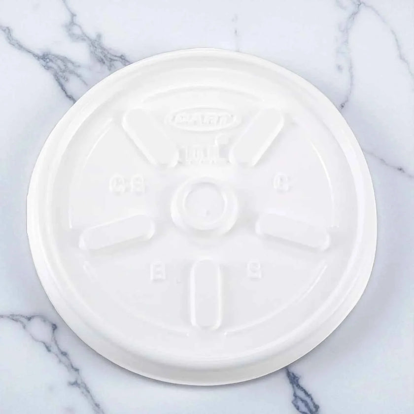 1000 plastic lids for 6oz foam cups Hot/Cold, Vented