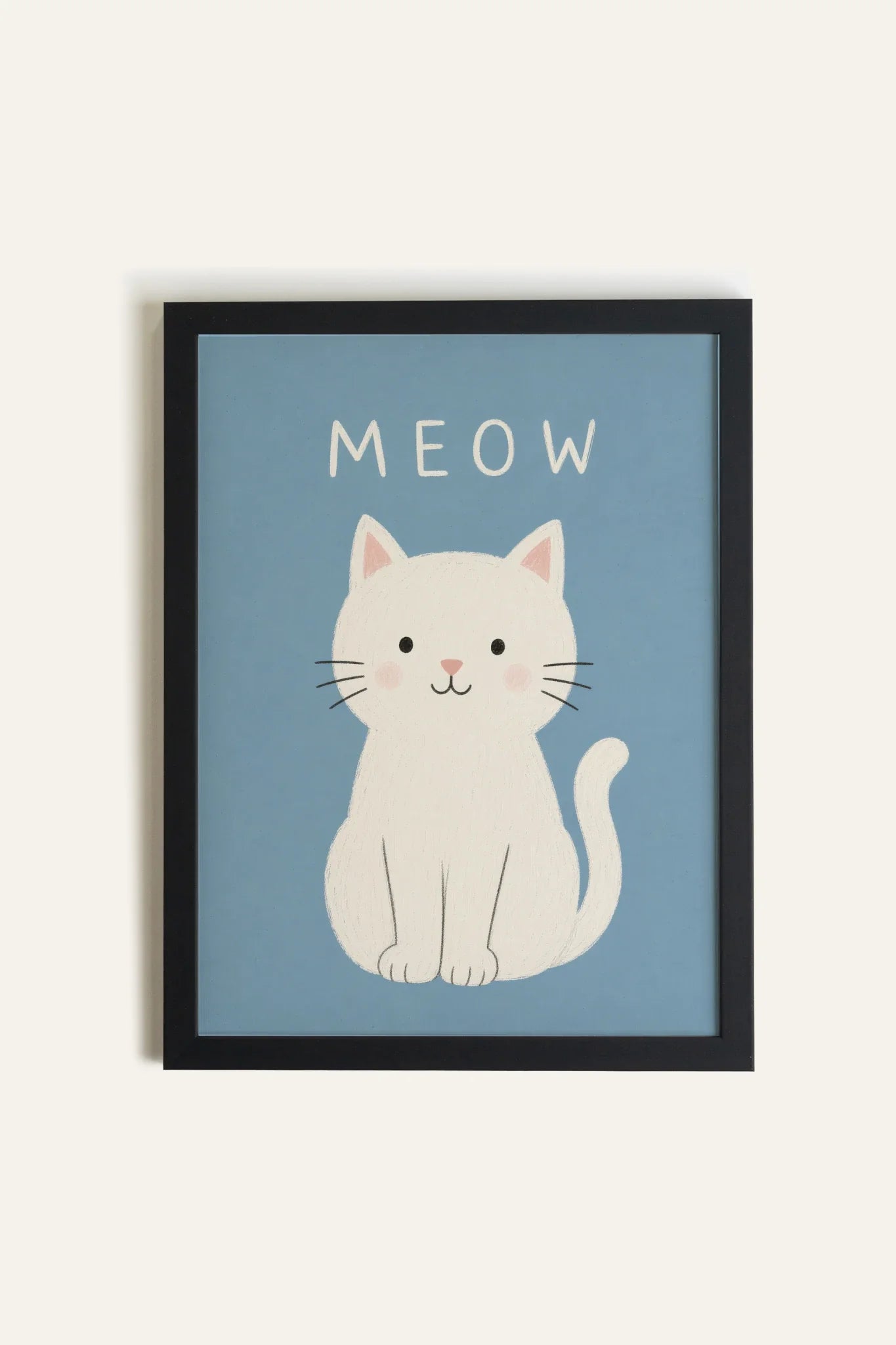 MEOW, Oeuvre sur toile rigide, encadré Noir (collective)