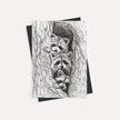 3 Raccoons in a tree - greeting card