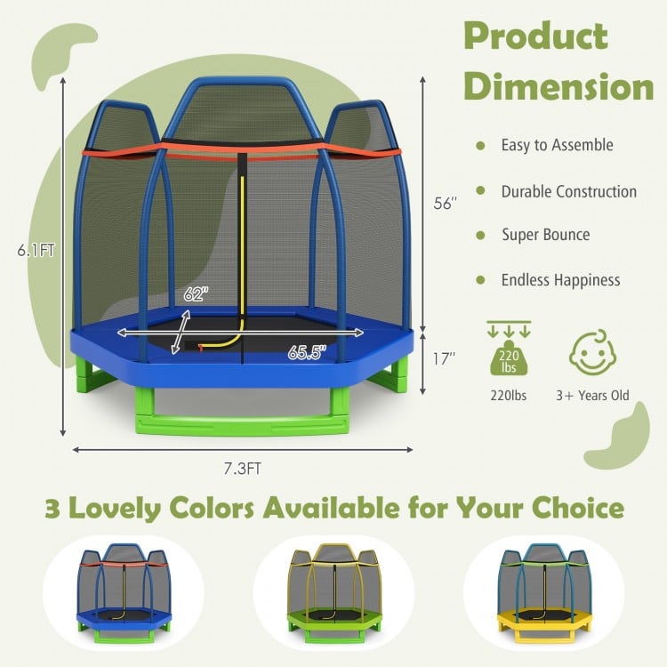 7 Feet Kids Recreational Bounce Jumper Trampoline